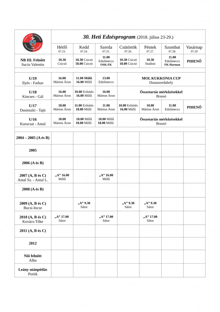 FKCS 30.heti Edzésterv-1