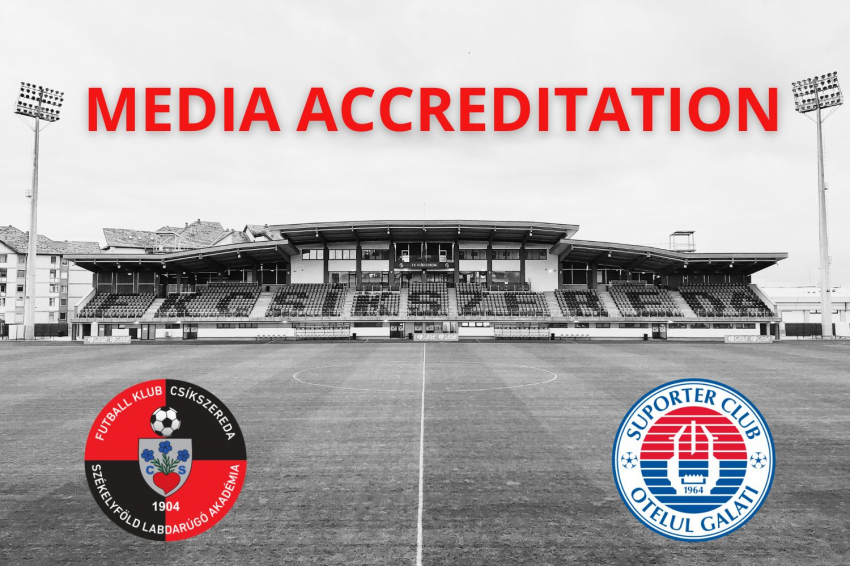 Sajtóakkreditáció az FK Csíkszereda–Oțelul Galați mérkőzésre