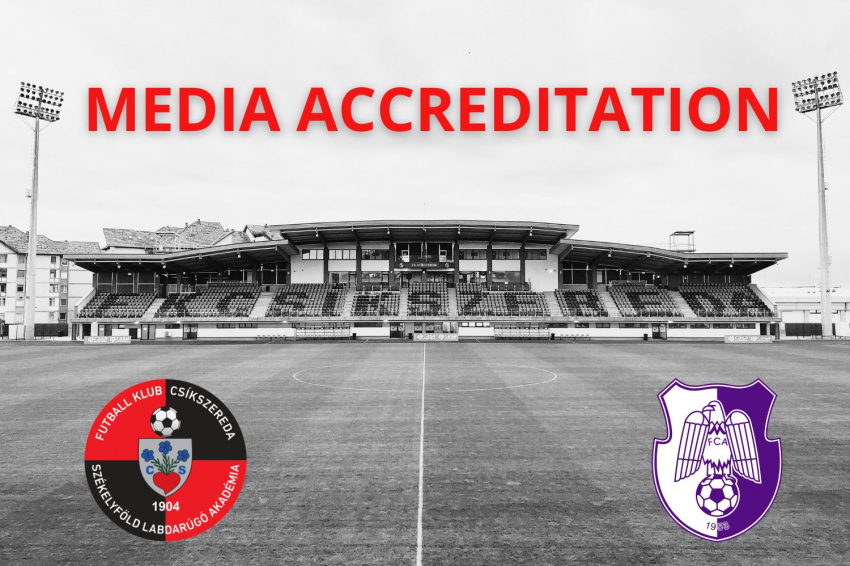 Sajtóakkreditáció az FK Csíkszereda–FC Argeș mérkőzésre