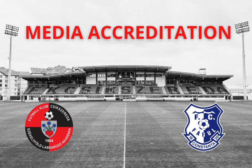 Sajtóakkreditáció az FK Csíkszereda–Konstancai Farul mérkőzésre